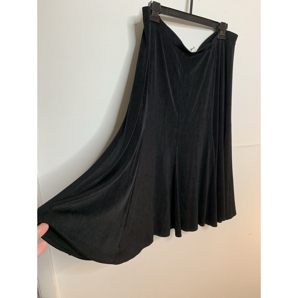 Chico’s Travelers Black Skirt Women’s Sz 3 16 Elastic Waistband E12